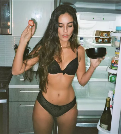 She has the strawberries, I have the cream.