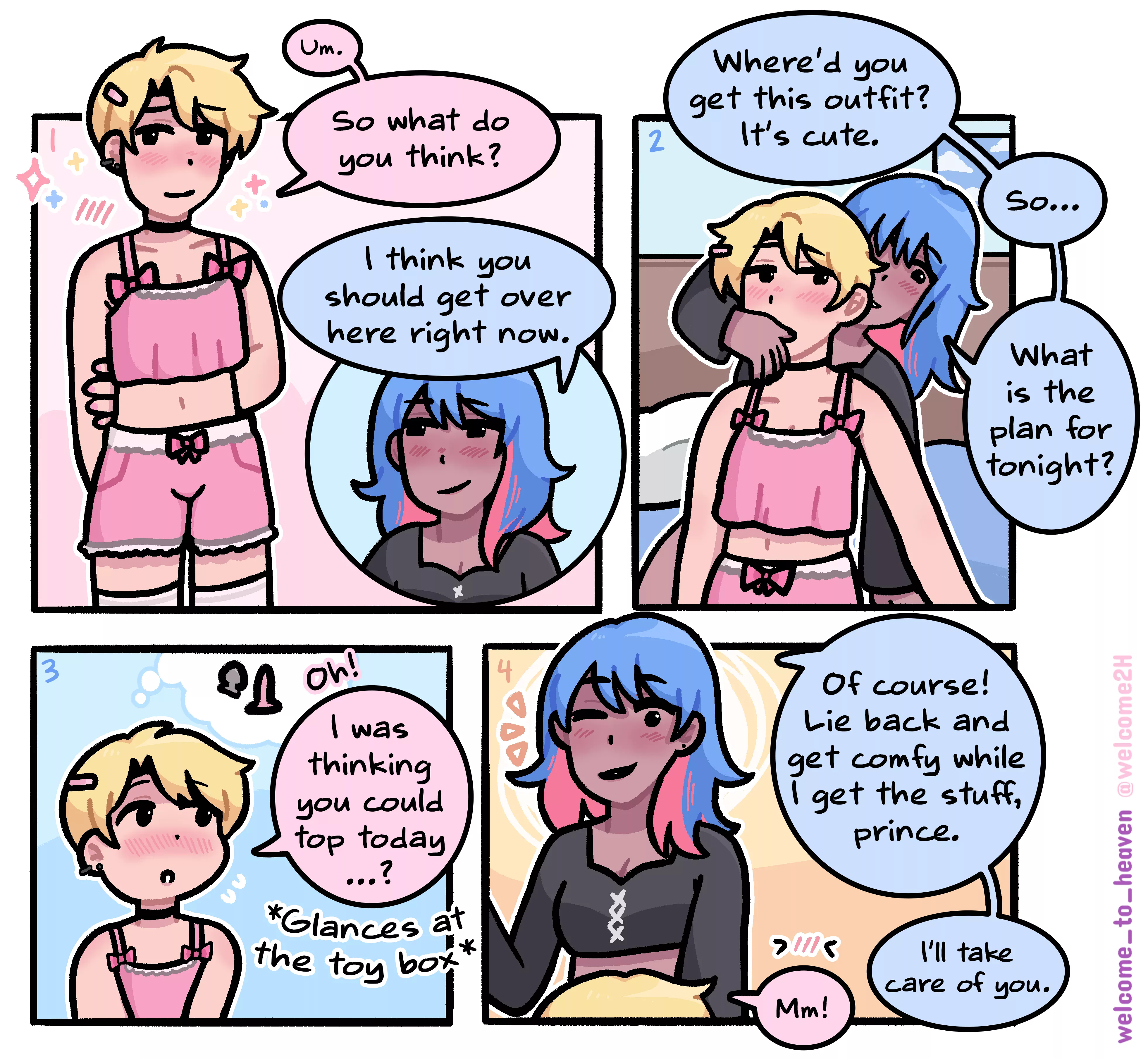 She takes good care of her cute bf 🎀[OC]