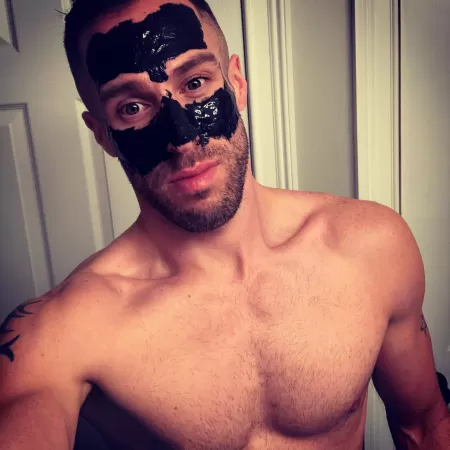 Shirt off✅ Charcoal mask ✅ finished admissions process for masters program ✅