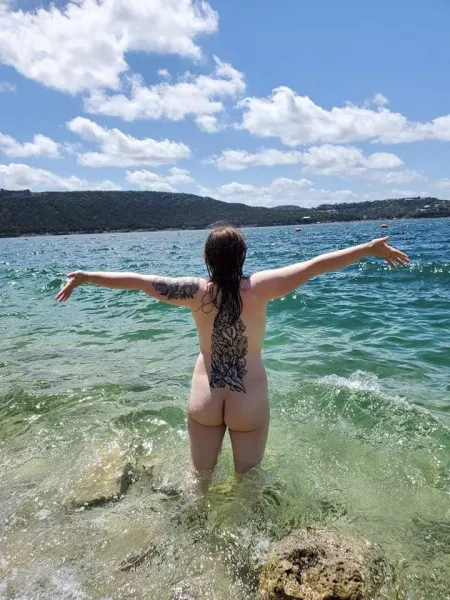 Showing off at Hippie Hollow in Austin today