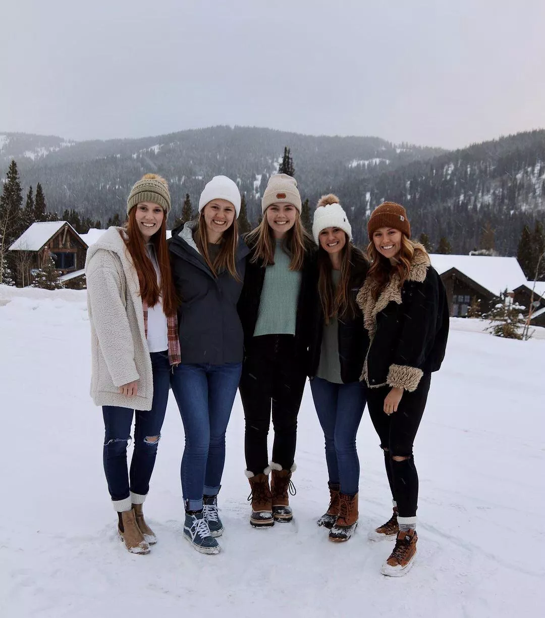 Sister snow bunnies. Who’s getting fucked by the fire?