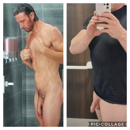 So my gf made me send her a photo of my cock, then she put it side by side with his and sent it back. Apparently all her gfs were talking about that scene and she wanted to compare us
