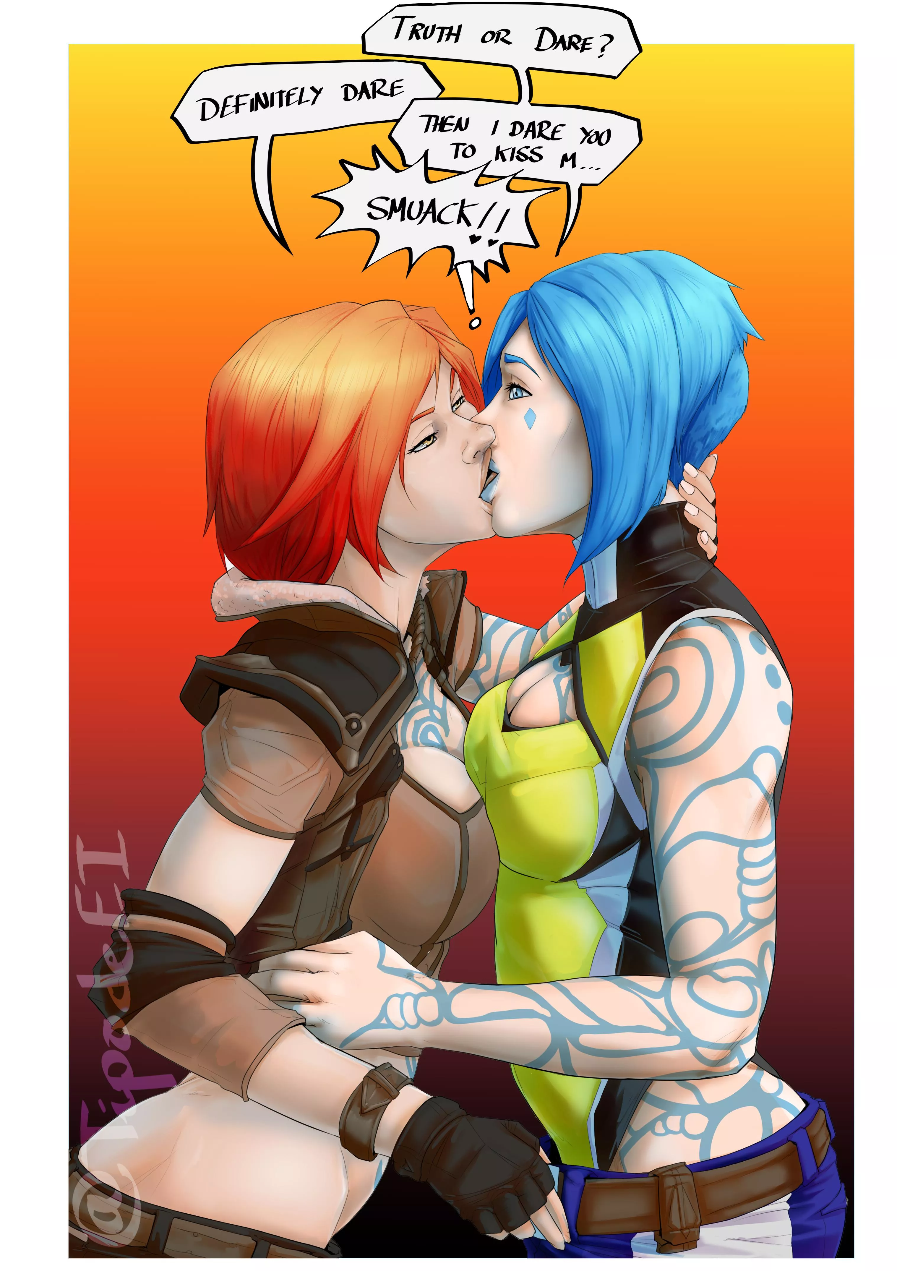So one day Maya and Lilith were playing truth or dare and maya made a spicy dare that lilith took without second thoughts, like literally!😳 my commission of Maya x Lilith done by artist TipodeEl So one day Maya and Lilith were playing truth or dare and maya made a spicy dare that lilith took without second thoughts, like literally!😳 my commission of Maya x Lilith done by artist TipodeEl