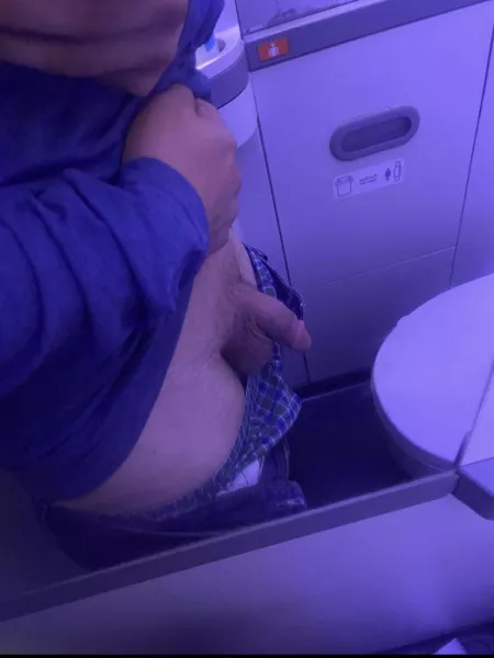 Soft cock on a plane