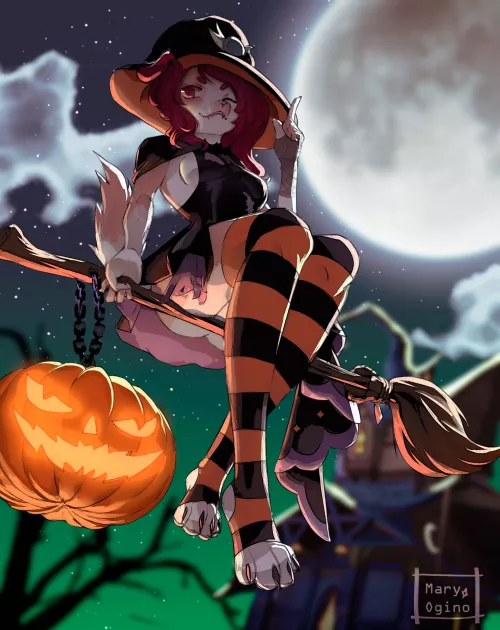 Spooky time 🎃 [Art by me: @ogino_mary on twitter] (YCH Available)