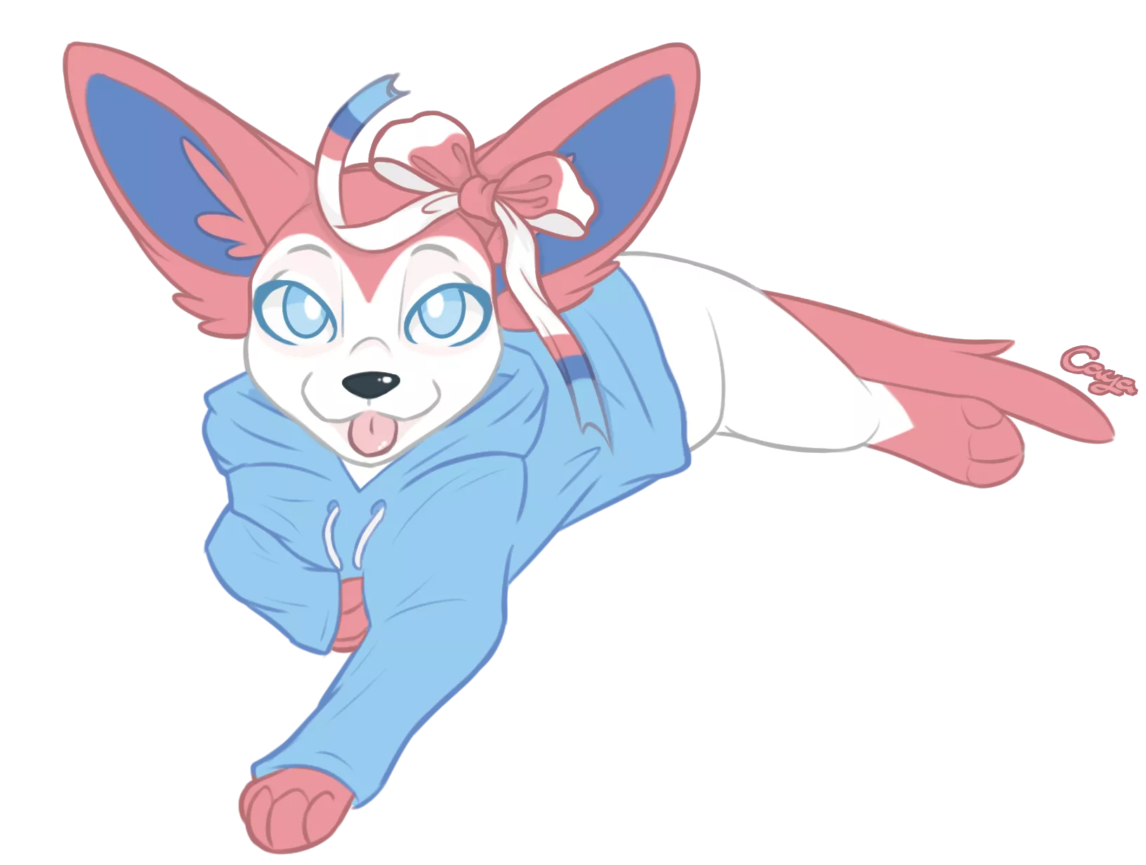 Sylveon i made as a commission. In a hoodie! ^^