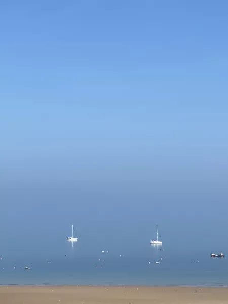 The sea and sky today create a great grad.