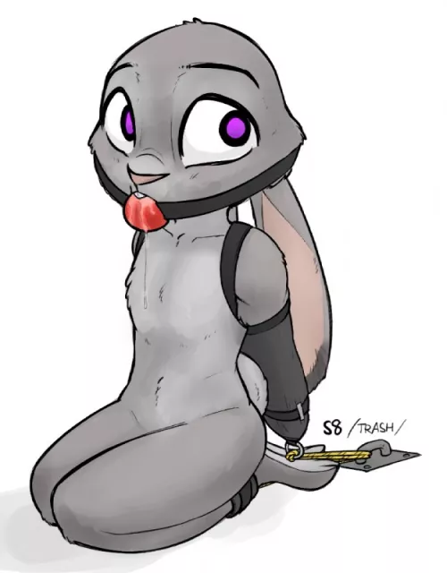 There's something extra adorable to me about bunny sized bondage gear (Alec8ter)