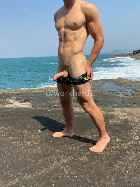 These waves are hard like a... 😜