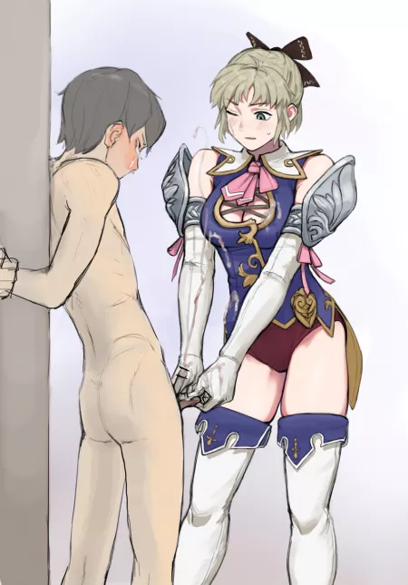Tied to a post naked and helpless to stop the girls from playing with his body Tied to a post naked and helpless to stop the girls from playing with his body