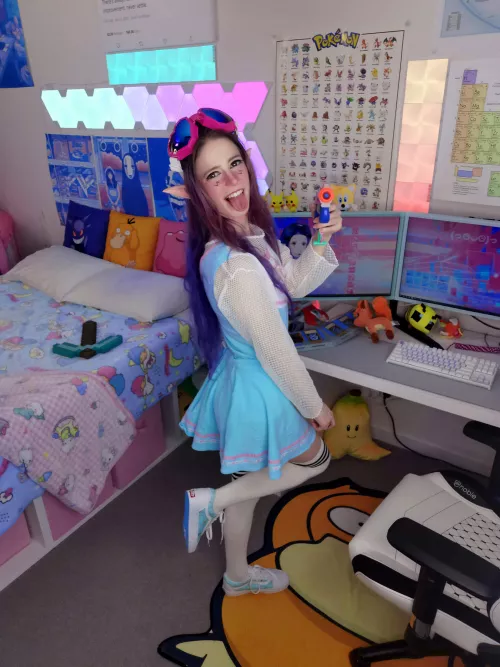 time for a nerf gun battle 🔫🐰