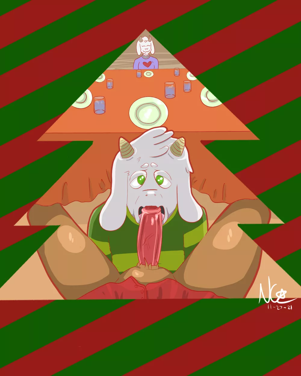 Toriel said he can bring ONE (1) friend home for Christmas dinner. ASRIEL (DELTARUNE) [OC]