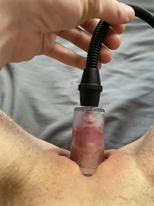 Trans guy here, pumping my little cock
