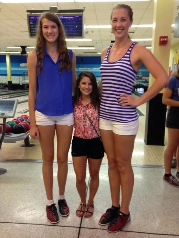 UCF’s two tallest Volleyball players and their shortest cheerleader