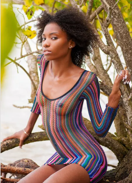 Vibrant rainbow fishnet dress Vibrant rainbow fishnet dress