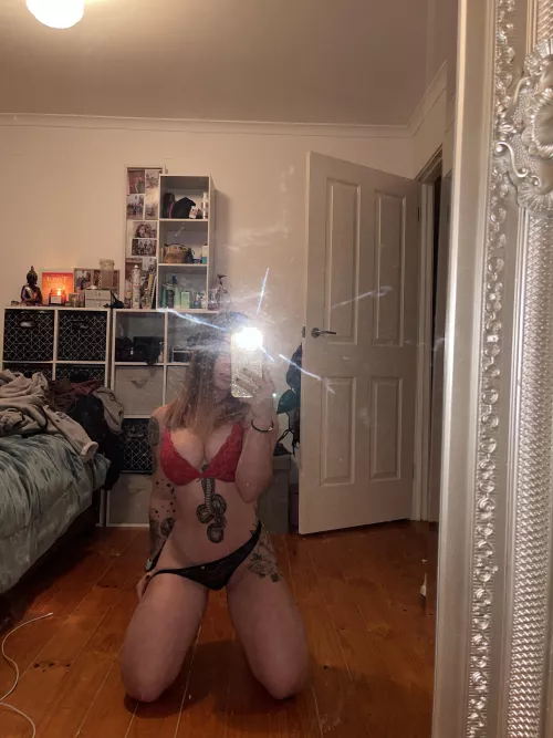 Want me to take off my undies? Check the comments 🥵