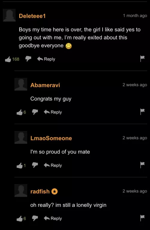 We support each other. Congrats comrade.