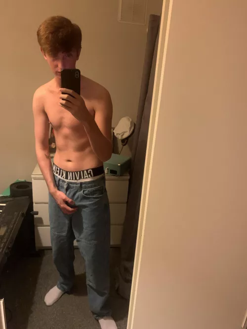 wearing dad jeans, just need a dad now