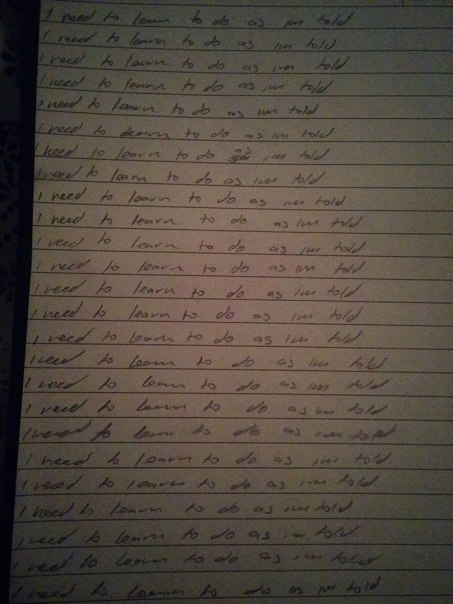 What do you all think about writing lines as punishment? would love to here from other doms as well as any subs who have been on the receiving end of lines as a form of punishment. What do you all think about writing lines as punishment? would love to here from other doms as well as any subs who have been on the receiving end of lines as a form of punishment.