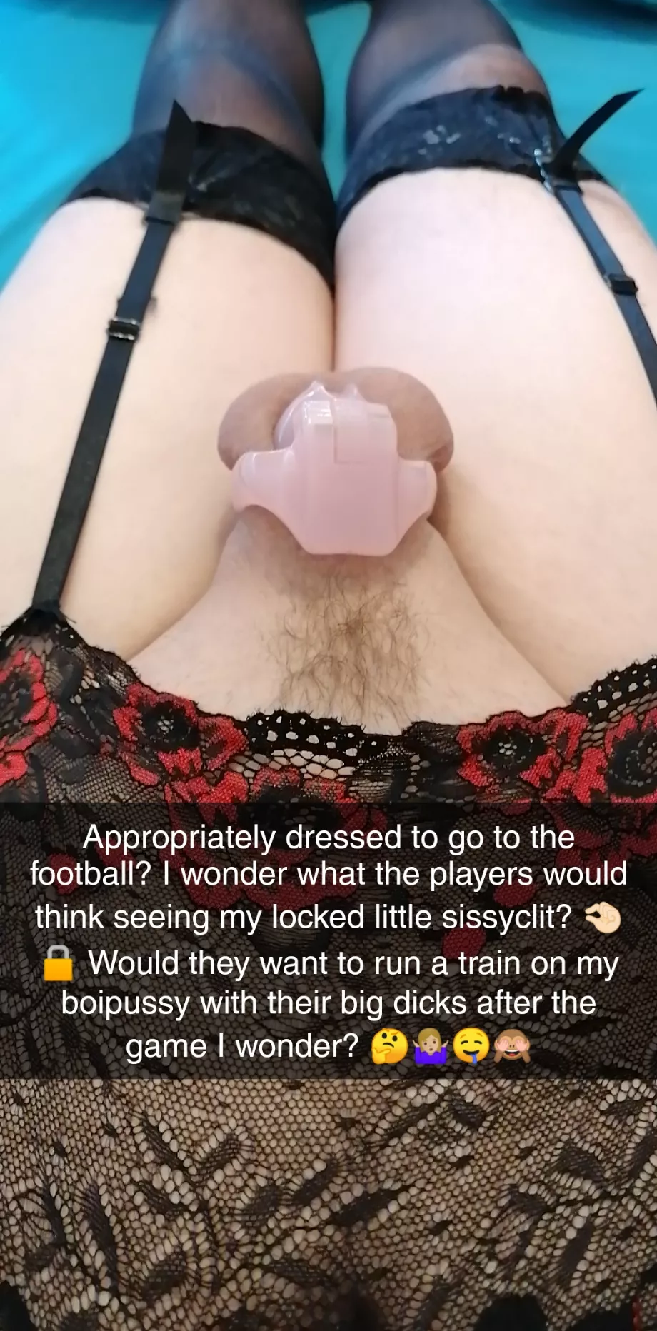 What I'm wearing under my 'boy' clothes to go watch the football this afternoon! π€π»πππDefinitely won't be standing at the urinals next to the other 'men' at half time! π³π What I'm wearing under my 'boy' clothes to go watch the football this afternoon! π€π»πππDefinitely won't be standing at the urinals next to the other 'men' at half time! π³π