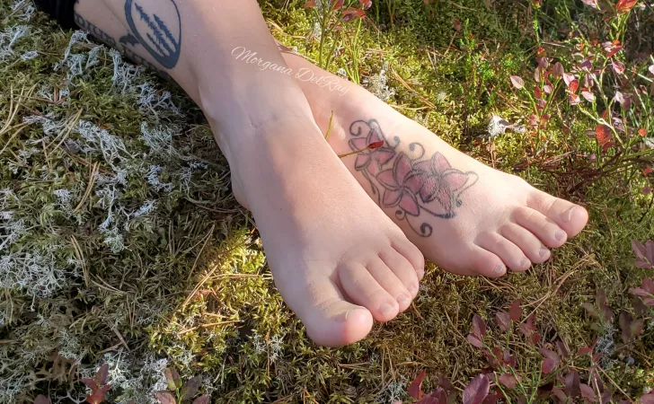 Where are my foot boys at? 👀 My hot new 24 pic photoset & vid Tattooed Feet In The Forest Moss is ready for you! [cam] is also available so Kik MorganaDelRay or message me on one of the links in the comments [selling]