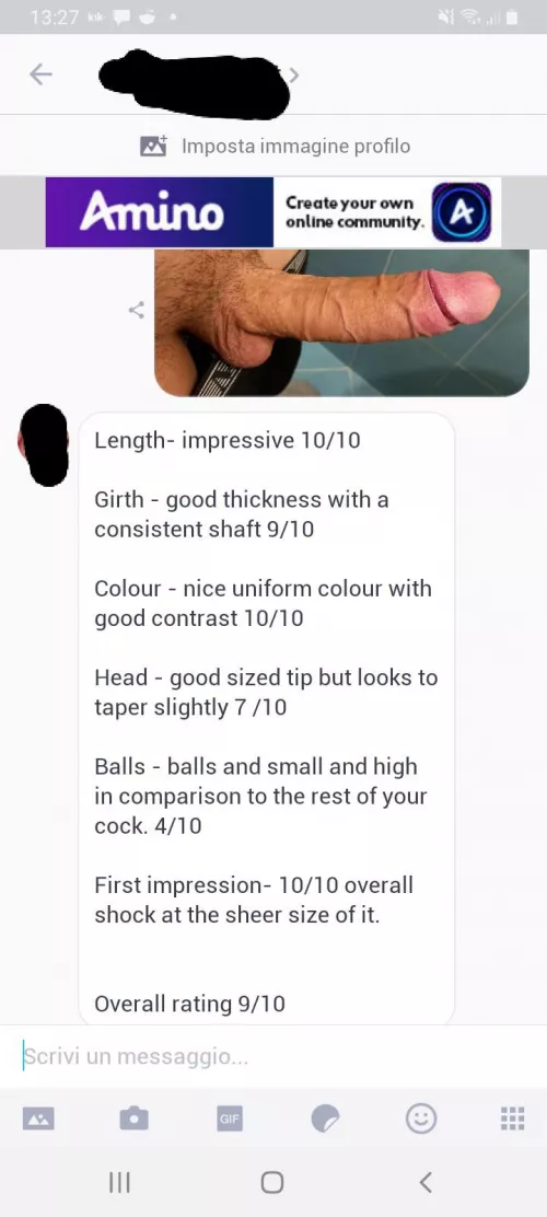 Who agree with this score? If you want to rate my cock like this and compare add Admirable01