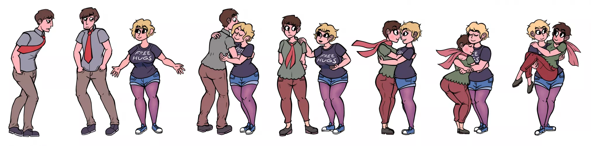 Wholesome hug, mtf tg by artist chan