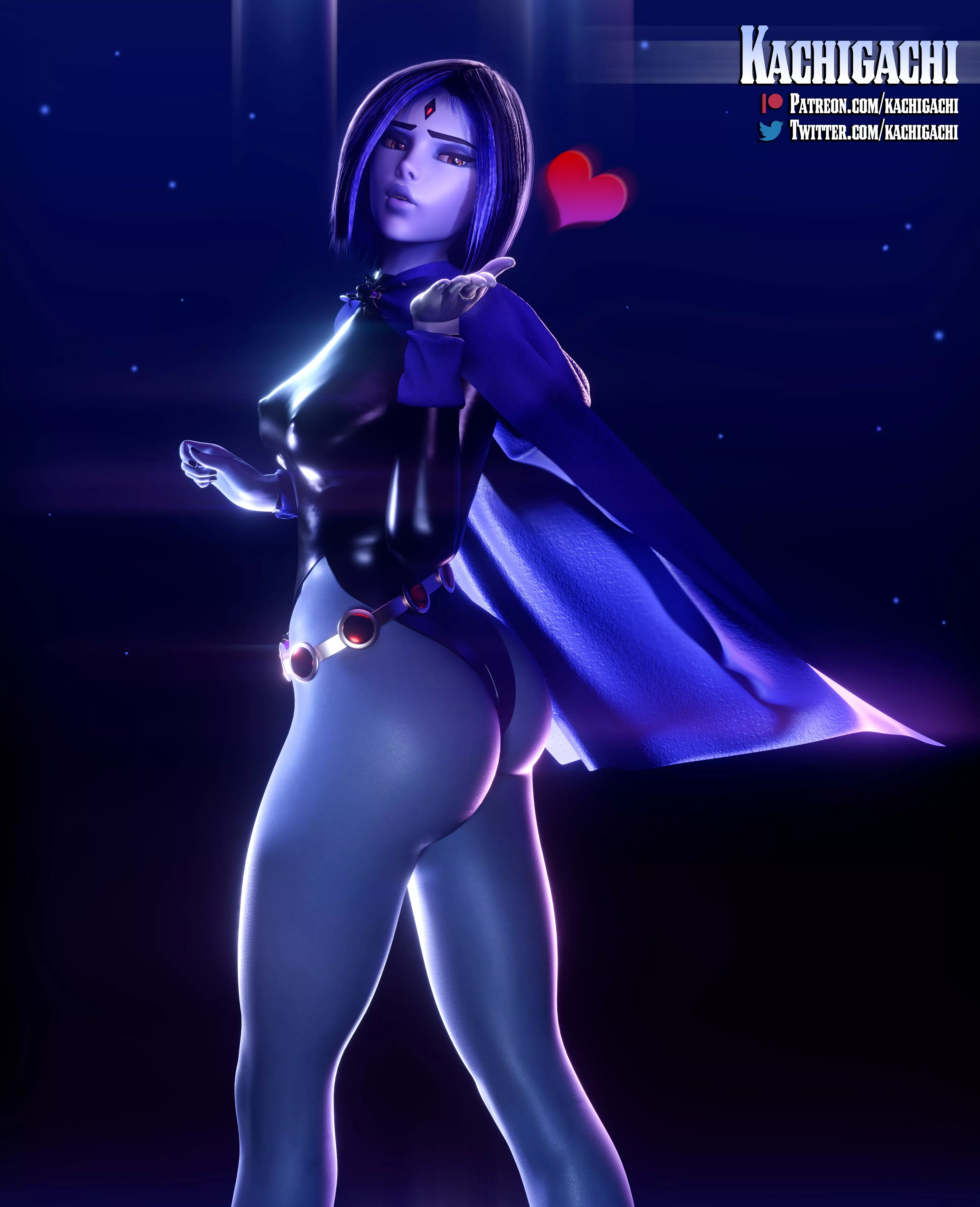 Widowmaker cosplaying as Raven (Kachigachi)