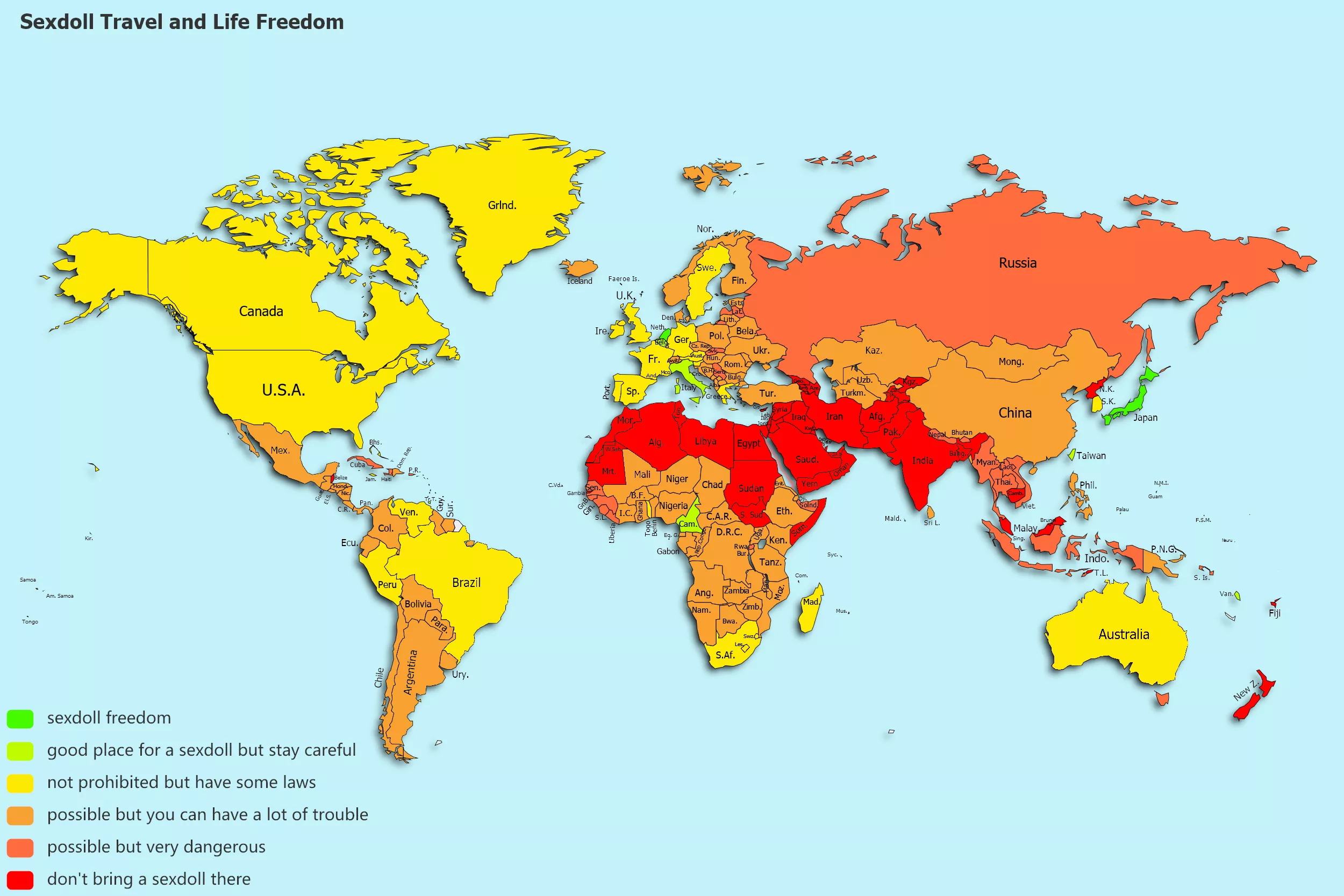 Worldmap of the best places for sexdolls FINAL VERSION 2021!