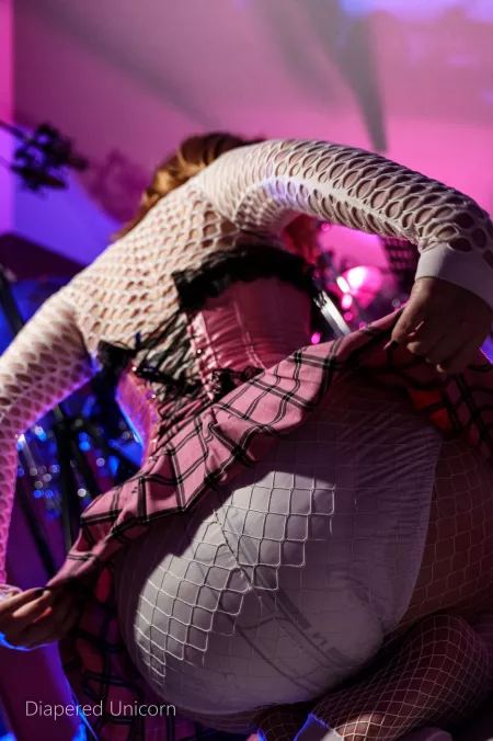 Wrap your girl in fishnets (and plastic pants) on top of her diaper ❤